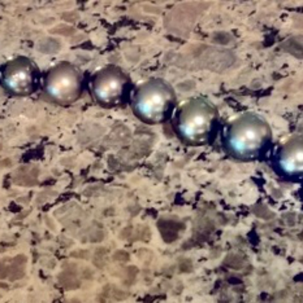 COPY - Graduating Tahitian Natural Pearl  Necklace Huge Black-Lipped Oyster Pea…